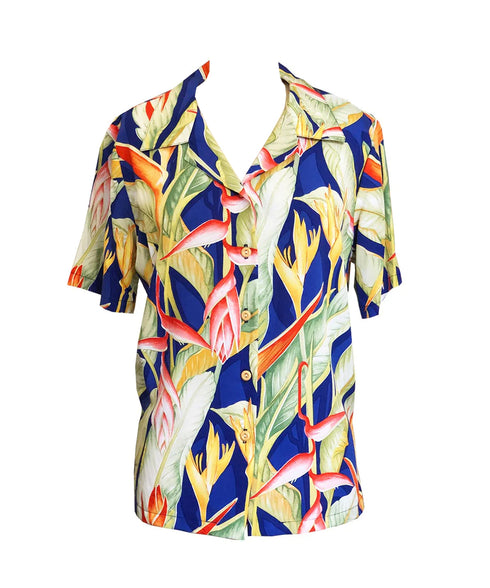 Heliconia Women's Hawaiian Camp Shirt